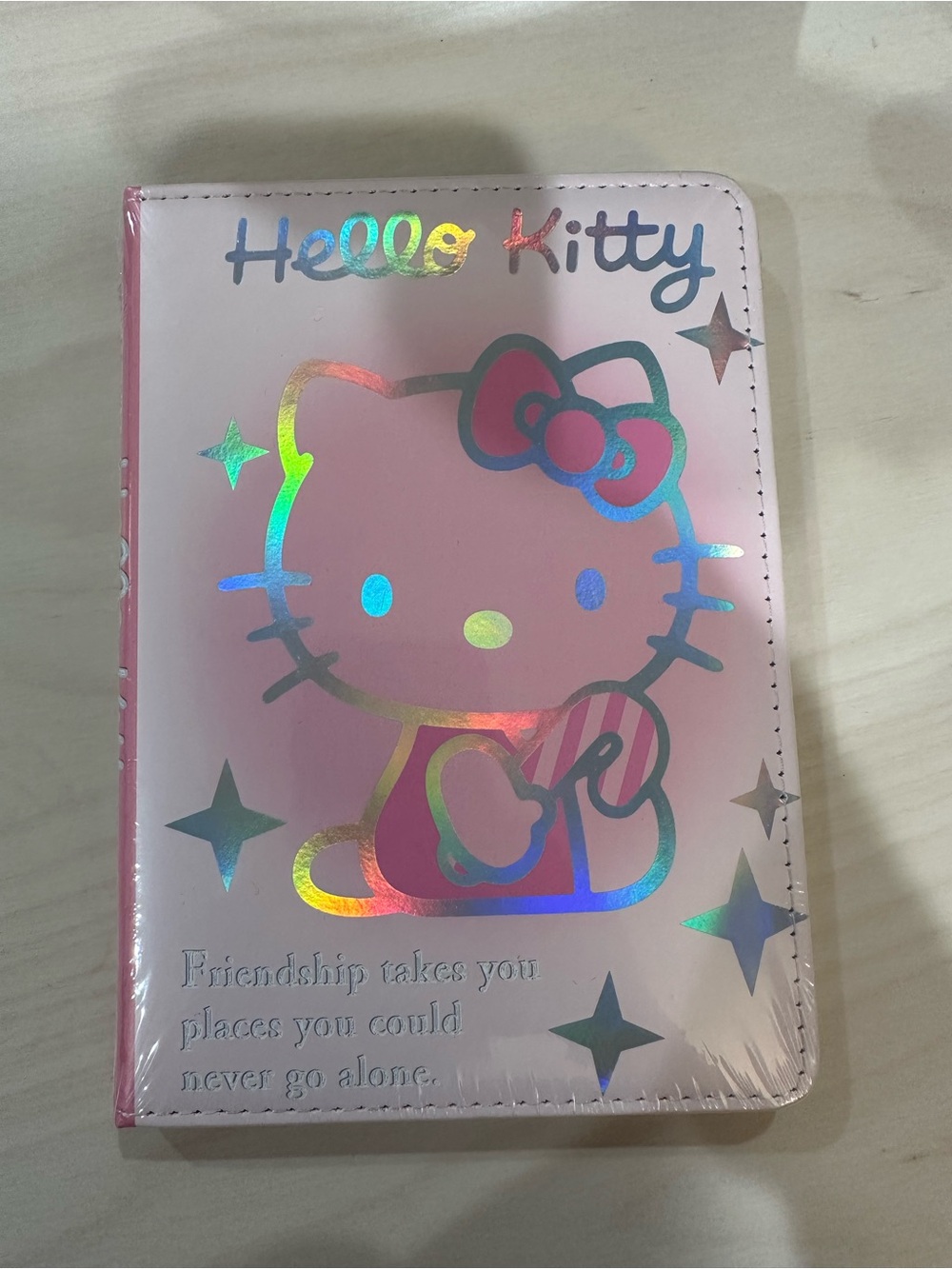Hello Kitty Pink Holographic Soft Faux Leather Like Journal with Lined Paper